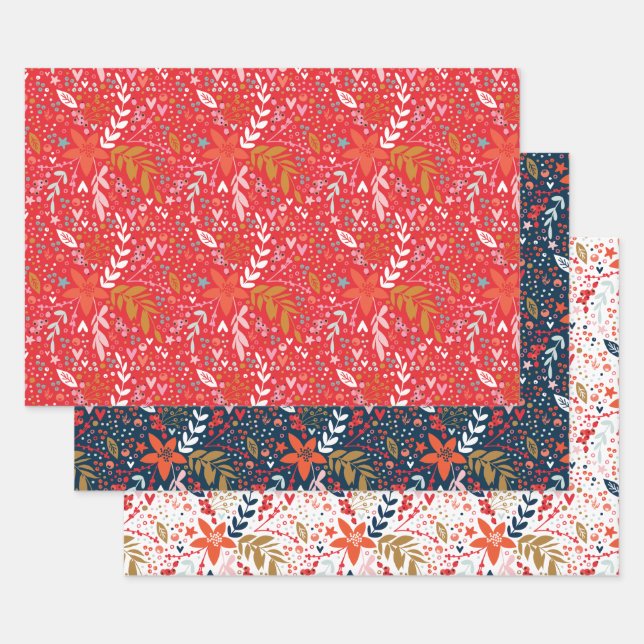 Ganzjährig festliche Botanicals Geschenkpapier Set (Set)