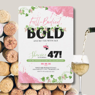 Ganzjähriges und kühnes Weinthema einladen Einladung