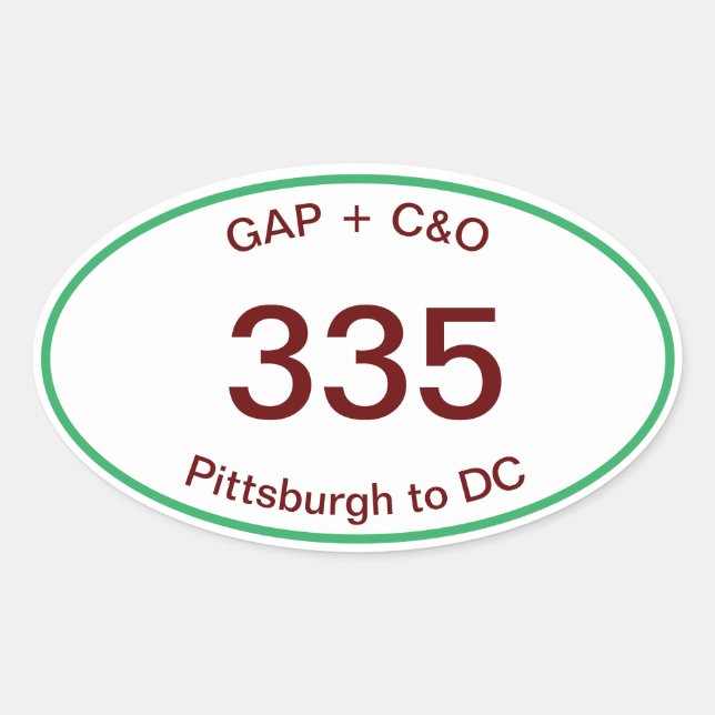 GAP + C&O Canal oval Aufkleber (Vorderseite)