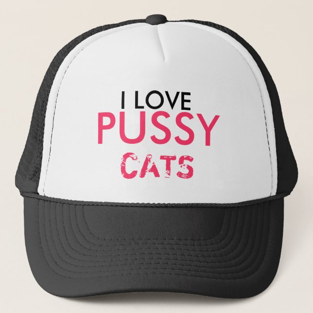 GAP MIT I LIEBE PUSSY CATS TRUCKERKAPPE (Vorderseite)