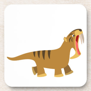 Gaping Mouth Cartoon Thylacosmilus Untersetzer Set