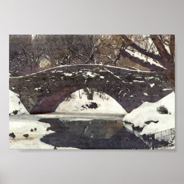 GAPSTOW BRÜCKE IM ZENTRALPARK IM WINTERPOSTER POSTER