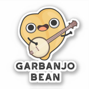 Gar-banjo Bean Funny Garbanzo Banjo Pun Aufkleber