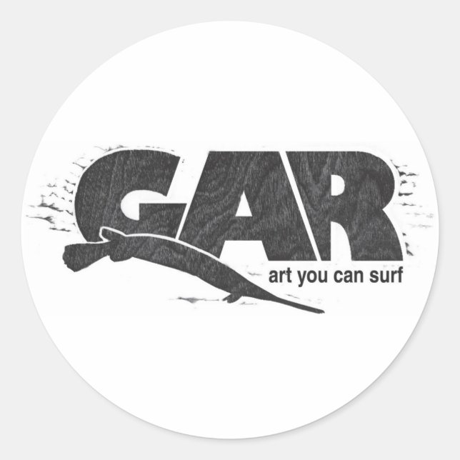 Gar Surfboards Runder Aufkleber (Vorderseite)