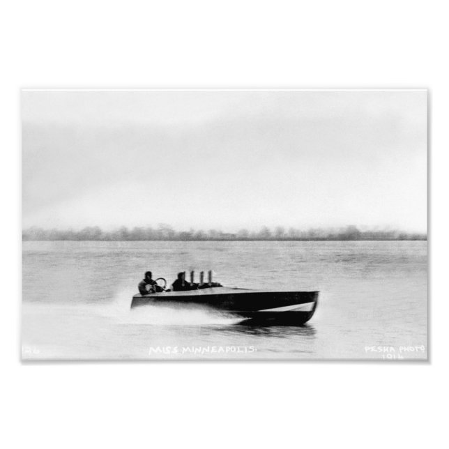 Gar Wood und Miss Minneapolis Speedboat Vintag Fotodruck (Vorne)