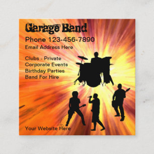 Garage Band Rock And Roll Quadratische Visitenkarte