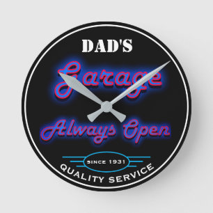 Garage Blue Imitat des Vaters beinahe an jedem bel Runde Wanduhr