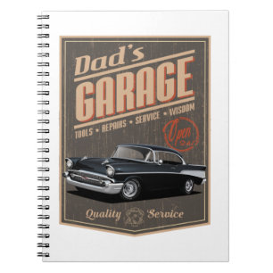 Garage des Vaters 1957 Notizblock