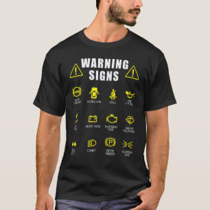 Garage-Dieselmechaniker-Autos reparieren Warnzeich T-Shirt
