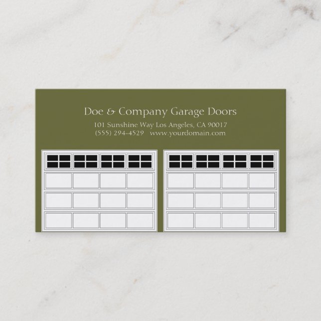 Garage Door Company/Forest Green Visitenkarte (Vorderseite)