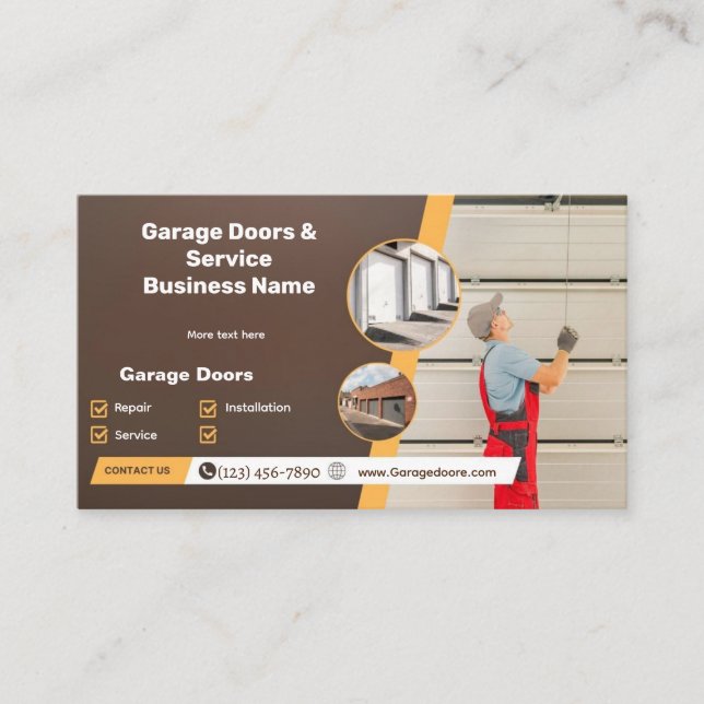 Garage Door Sales and Service Business Card Visitenkarte (Vorderseite)