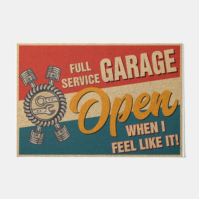 Garage-Doormat, Retro Vibes Fußmatte (Vorderseite)