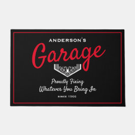 Garage jeden Namen Funny Sprichwort Schwarz Rot Fußmatte