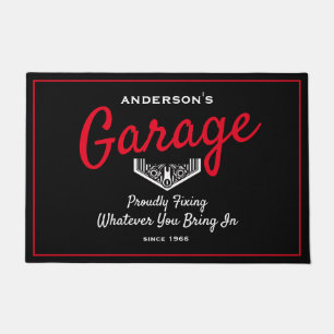 Garage jeden Namen Funny Sprichwort Schwarz Rot Fußmatte