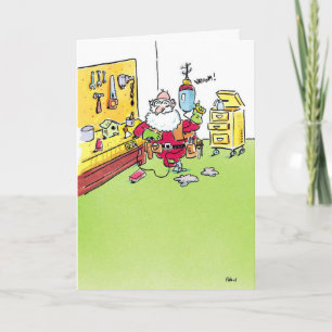 Garage matériel Père Noël carte personnalisable No