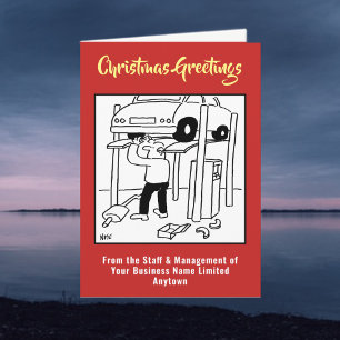 Garage Mechanische Fahrzeuge Reparatur Weihnachtsk Feiertagskarte
