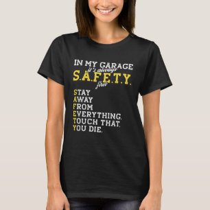 Garage Mechanische Sicherheit Erste Fahrt für eine T-Shirt