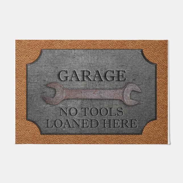 Garage No Tools Loaned Here Funny Fußmatte (Vorderseite)
