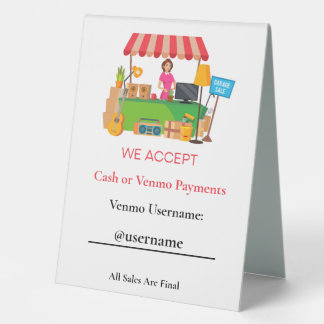 Garage oder Gartenverkaufsschein Tischaufsteller