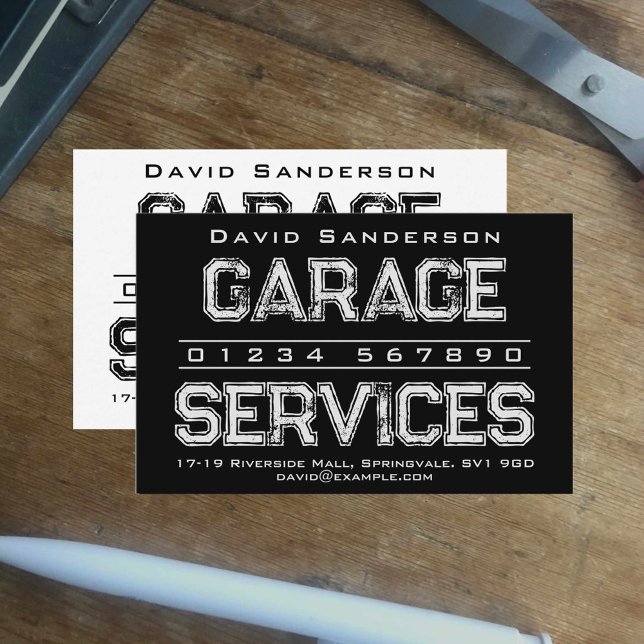 Garage Services Business Card Visitenkarte (Von Creator hochgeladen)