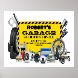 Garage Sign Spaß Poster