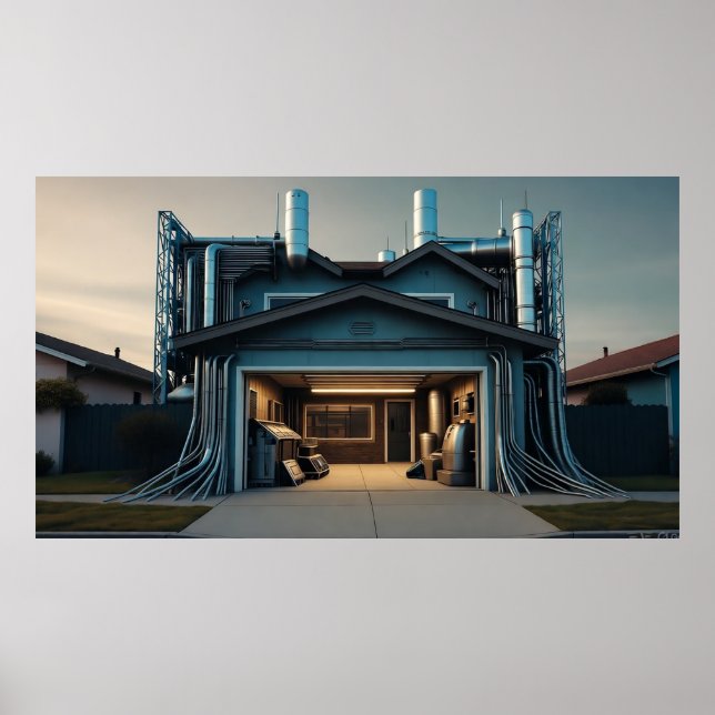 Garage Tech Upgrade Wert Mattposter Poster (Vorne)