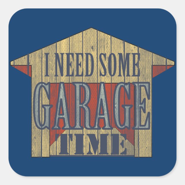 GARAGE TIME Toolbox Quadratischer Aufkleber (Vorderseite)