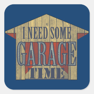 GARAGE TIME Werkzeugkiste Quadratischer Aufkleber