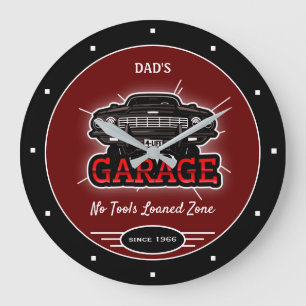 Garage Vater oder ein beliebiger Name Retro keine Große Wanduhr