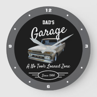 Garage Vater oder irgendein Name GMC LKW Schwarz G Große Wanduhr