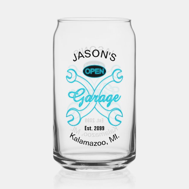 Garage Wrenches Trinkbehälter Beer Dosenglas (Vorderseite)