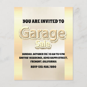 Garagenverkauf Faux-Gold Glitter verkauf Flyer