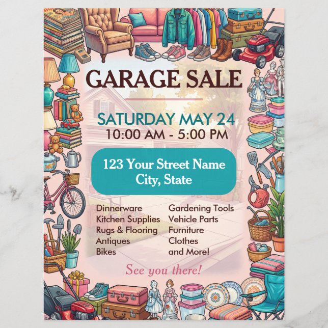 Garagenverkaufsflyer Vorlage Flyer (Vorne)