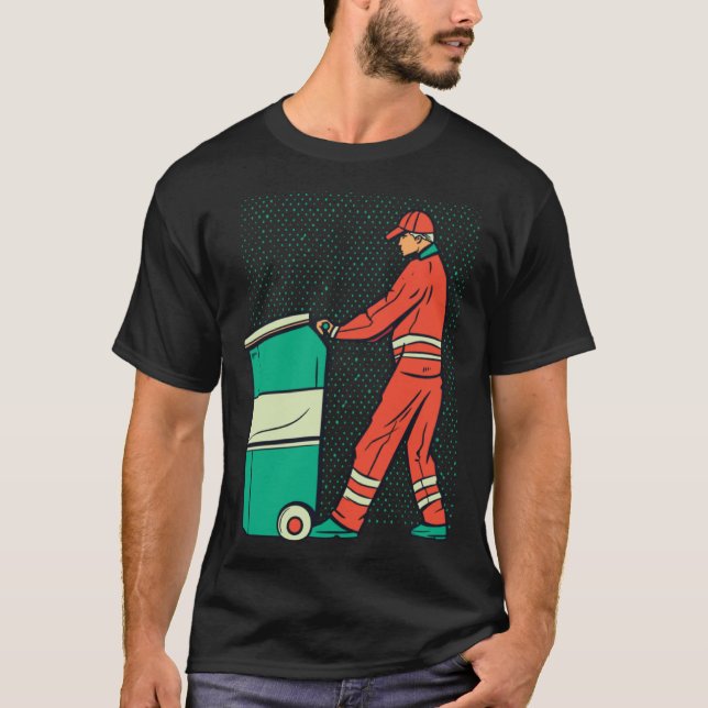 Garbage Man Cleaning Housekeeping T-Shirt (Vorderseite)