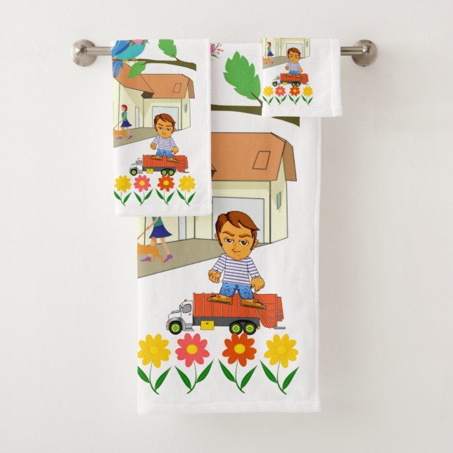 Garbage Man Floral Colors Badetücher Set (Insitu)