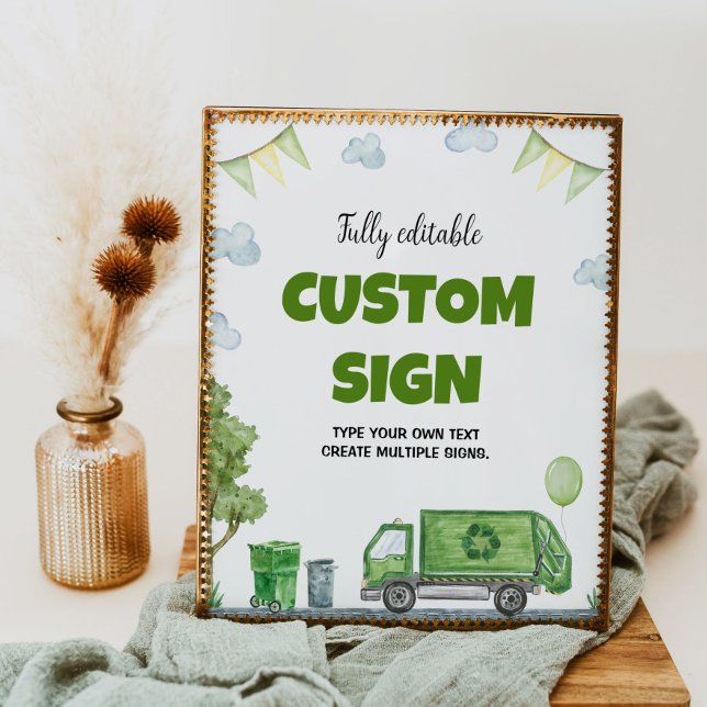 Garbage Trash Truck Geburtstagsparty Tafelschild Poster (Von Creator hochgeladen)