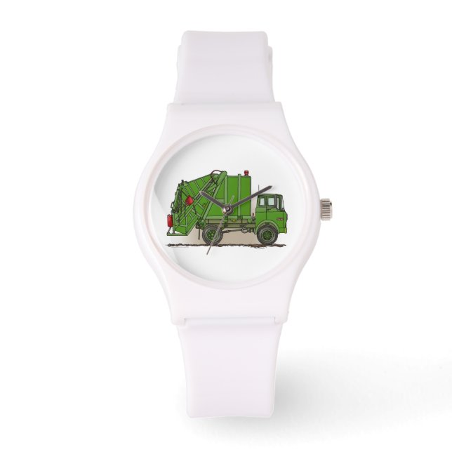 Garbage Truck Green Armbanduhr (Vorderseite)