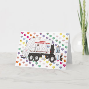 Garbage Truck Valentines Feiertagskarte