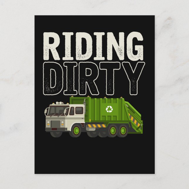 Garbage Truck Zitat Garbage Day Müllwagen Postkarte (Vorderseite)