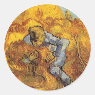 Garbinder (nach Millet) von Vincent van Gogh Runder Aufkleber