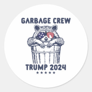 Garbyge Crew Trump Garge Man in Müllwagen Electi Runder Aufkleber