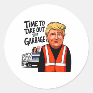 Garbyge für Trump im Jahr 2024 - lustige Zeit, Gar Runder Aufkleber