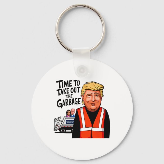 Garbyge für Trump im Jahr 2024 - lustige Zeit, Gar Schlüsselanhänger (Vorderseite)