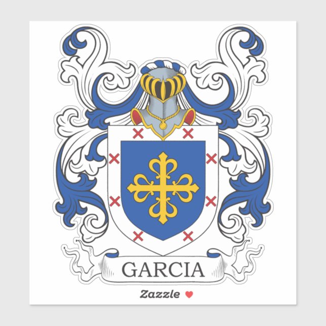 Garcia Familienwappen Aufkleber (Blatt)