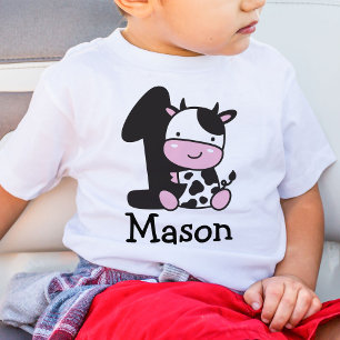 Garçon 1er Anniversaire Vache Numéro 1 T-shirt