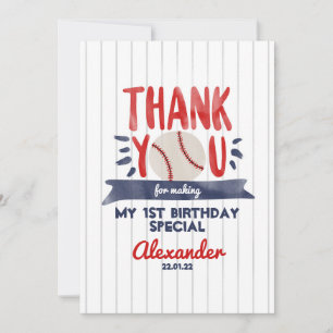 Garçon 1er Carte de remerciements d'anniversaire d