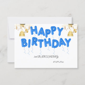 Garçon 2e anniversaire Carte de remerciements