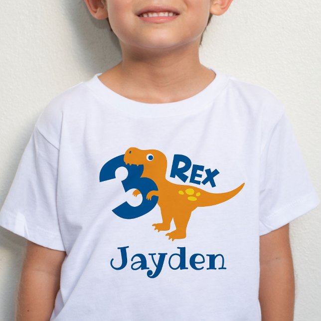 Garçon 3e anniversaire 3-Rex Dinosaur T-Shirt (Créateur téléchargé)