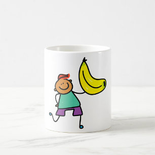 Garçon Avec Une Mug De Café Banane