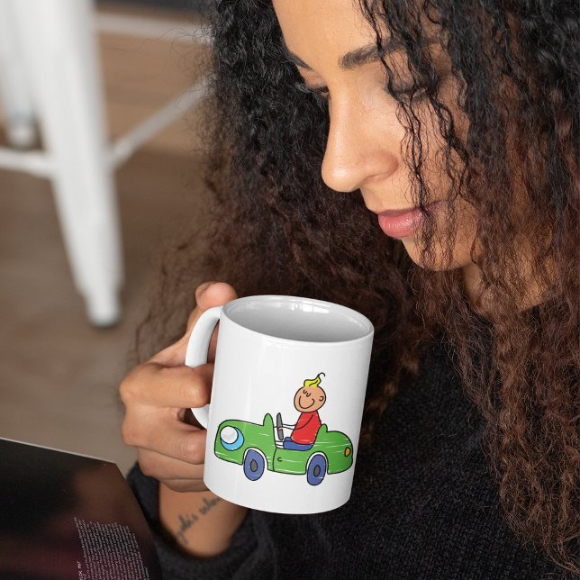 Garçon Dans Une Mug Voiture Verte (Créateur téléchargé)